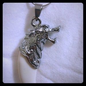 Vintage wolf tooth necklace